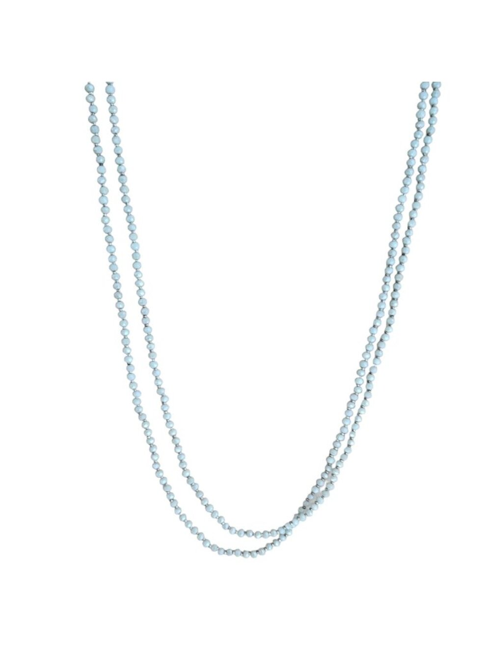 Vintage Blue Beaded Necklace Double or Single Strand Retro 50s 60s Fashion